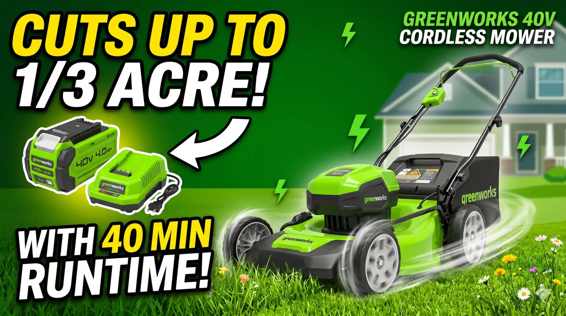 Read more about the article Greenworks 40V 16 inch Cordless Lawn Mower Review: Top Features & Benefits